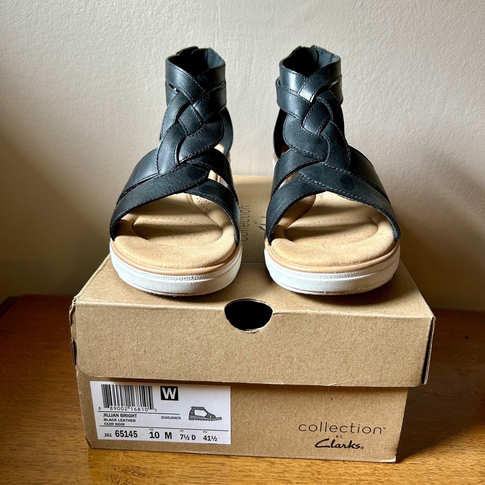 Clarks Jillian Bright Leather Sandals